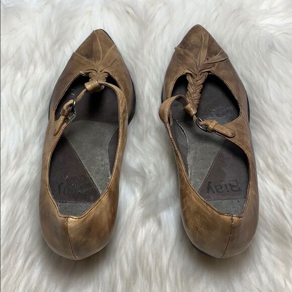 Anthro Blay Tan Washed Leather Heels Size 39/8.5 - Picture 4 of 7